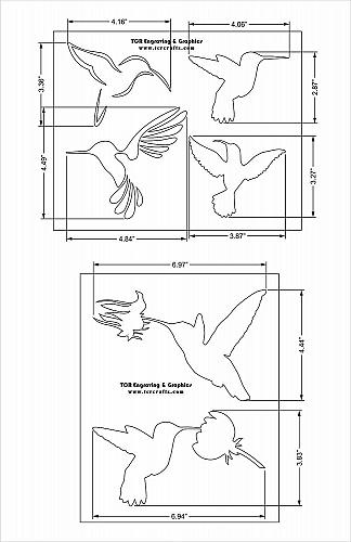 Hummingbird Stencils - 2 pc Stencil set 8x10 14 Mil Mylar