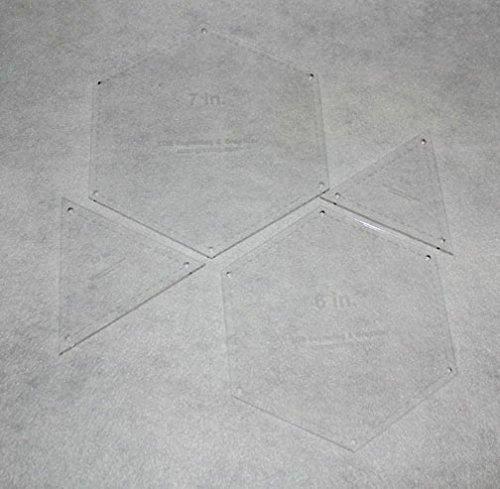 Hexagons 6" & 7" & Equilateral Triangles to match, 4 pc set- 1/8" Thick