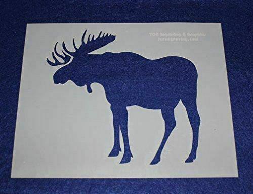 Moose and Moose Head Stencils -Mylar 6 Pieces of 14 Mil 8" X 10" - Painting /Cra