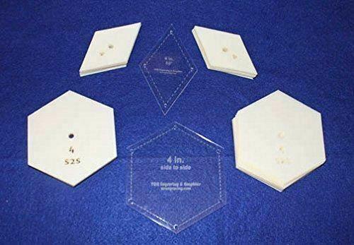 Mylar 4" Hexagon (Side to Side Measurement) & 4" 60 Degree Diamond 102 Piece Set