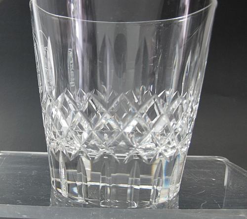 Hand Cut double on the rocks Glass hand polished Custom " H"