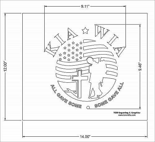 KIA-WIA Flag Stencil 12" x 14" Painting/Crafts/Templates