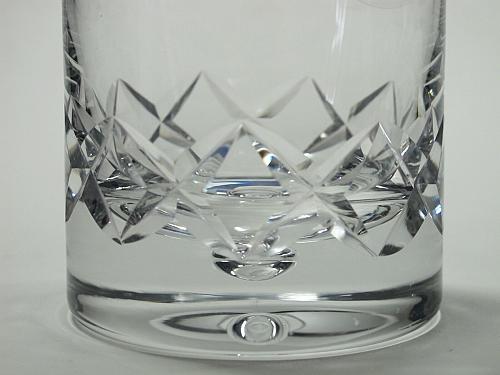 Signed ORourke CUT GLASS single on rocks single diamond pattern
