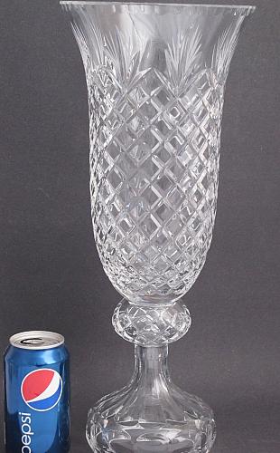 Hand cut lead Crystal large Award vase, Can be customized 17.5"