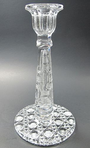 Candle stick American Brilliant Period hand Cut Glass Antique