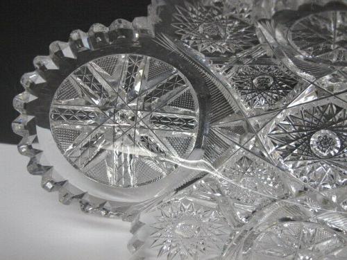 American Brilliant Period hand Cut Glass oblong shape dish ABP