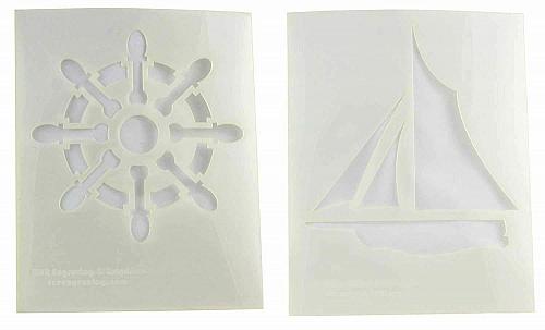 Sailing/Ship Wheel -2 Piece Stencil Set 14 Mil 8" X 10" Painting /Crafts/ Templa