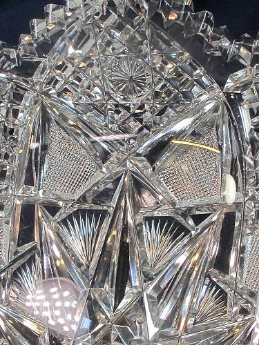 ABP American Brilliant Period Cut Glass Rectangle tray Antique 14"