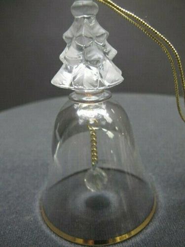 Lenox Crystal 1990 christmas mini bell Made in USA mouth blown gold band