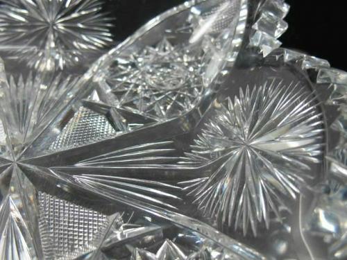 ABP cut glass square low bowl American brilliant period 1886 -1915