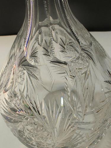American Brilliant Period Cut Glass decanter, Antique ABP