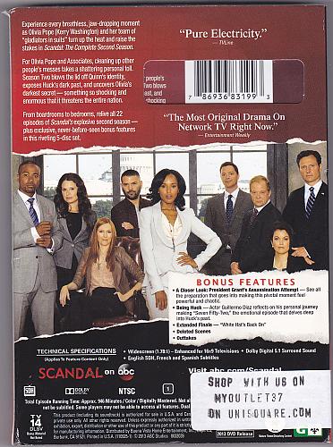 Scandal - Complete 2nd Season DVD 2013, 5-Disc Set - Factory Sealed