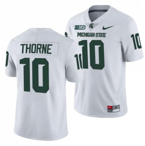 Men Payton Thorne Michigan State Spartans White College Football Stitched Jersey