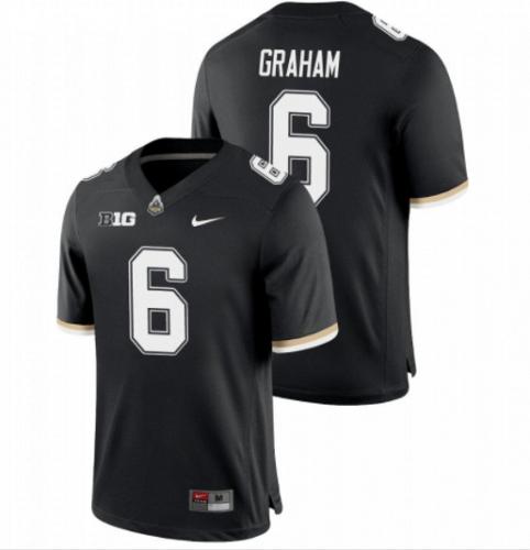 Men Jalen Graham Black Purdue Boilermakers College Football Stitched Jersey