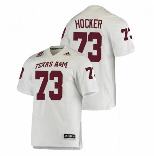 Men Jared Hocker Texas A&M Aggies White NCAA College Football Stitched Jersey