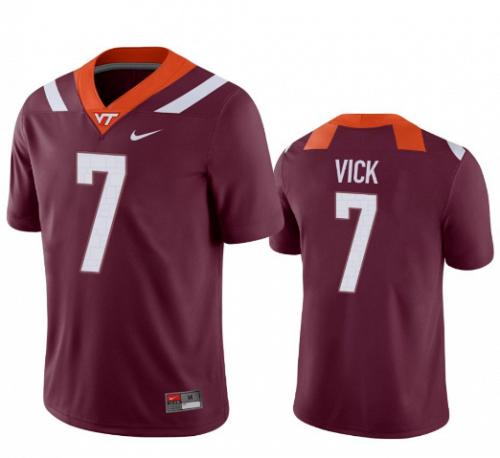 Men Michael Vick Virginia Tech Hokies Maroon College Football Stitched Jersey