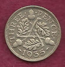 Great Britain 3 Pence 1935 - 1.4128g SILVER ASW