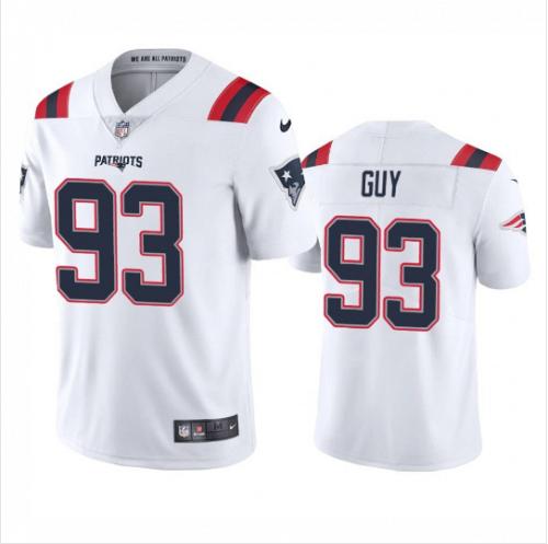 Men New England Patriots Lawrence Guy White Vapor Limited Stitched Jersey