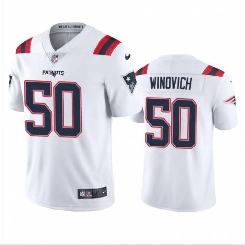 Men New England Patriots Chase Winovich White Vapor Limited Stitched Jersey