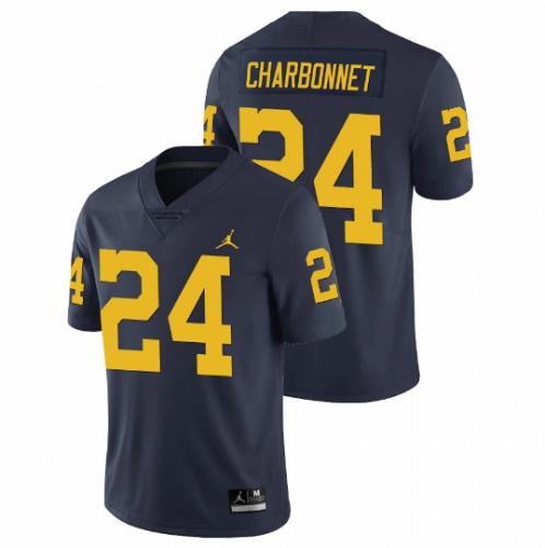Men Zach Charbonnet Michigan Wolverines Navy NCAA College Football Stitched Jersey
