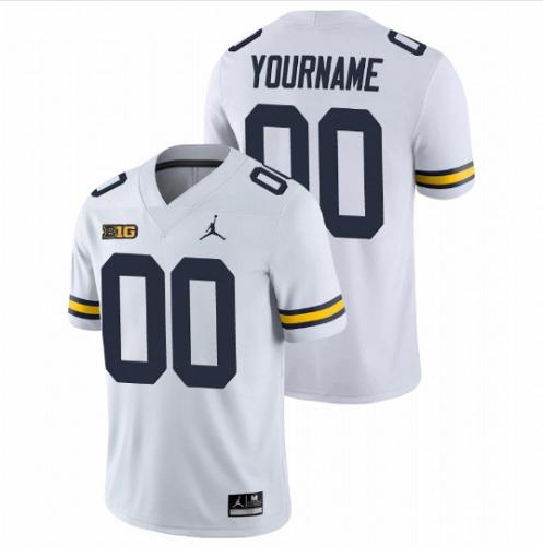 Men Custom Michigan Wolverines White NCAA College Football Stitched Jersey
