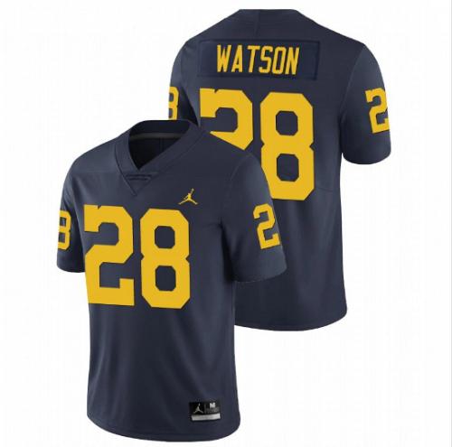 Men Brandon Watson Michigan Wolverines Navy NCAA College Football Stitched Jersey