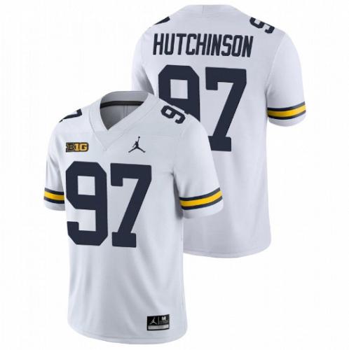 Men Aidan Hutchinson Michigan Wolverines White NCAA College Football Stitched Jersey