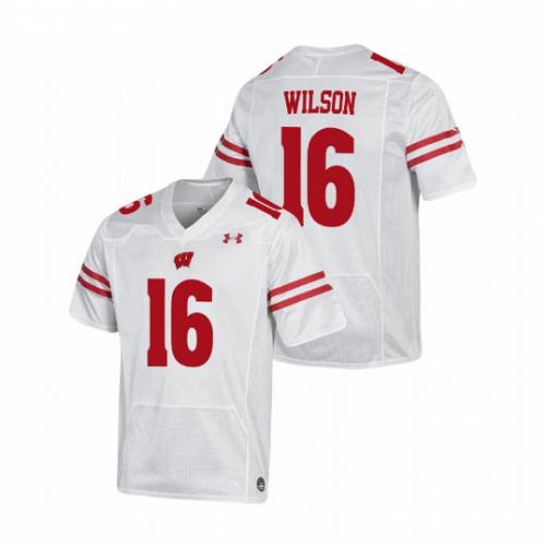 Men Russell Wilson Wisconsin Badgers White NCAA College Football Stitched Jersey