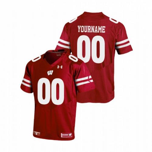 Men Custom Wisconsin Badgers Red NCAA College Football Stitched Jersey