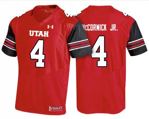 Men Troy Mccormick Jr. Utah Utes Red NCAA College Football Stitched Jersey