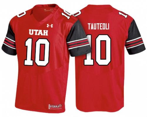 Men Sunia Tauteoli Utah Utes Red NCAA College Football Stitched Jersey