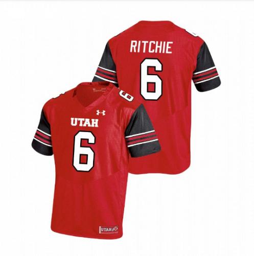 Men Nate Ritchie Utah Utes Red NCAA College Football Stitched Jersey