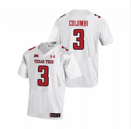 Men Henry Colombi Texas Tech Red Raiders White NCAA College Football Jersey