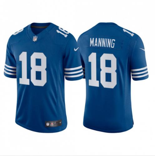 Men Peyton Manning Indianapolis Colts Throwback 2021 Royal Vapor Limited Jersey