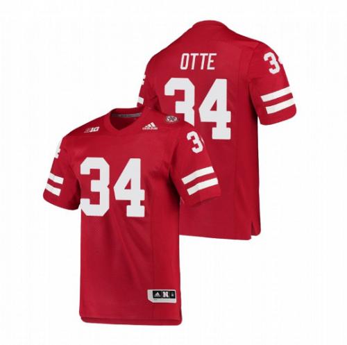 Men Simon Otte Nebraska Cornhuskers Scarlet NCAA College Football Stitched Jersey