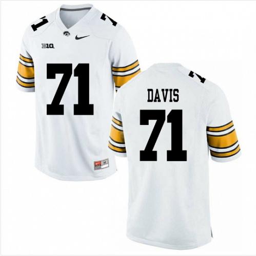 Men Carl Davis Iowa Hawkeyes White NCAA College Football Stitched Jersey