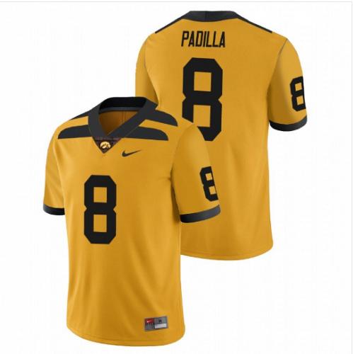 Men Alex Padilla Iowa Hawkeyes Gold NCAA College Football Stitched Jersey