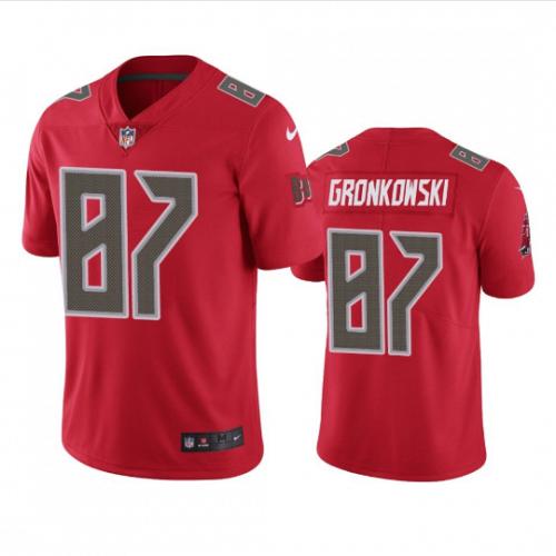 Men Tampa Bay Buccaneers #87 Rob Gronkowski Red Color Rush Limited Football Jersey