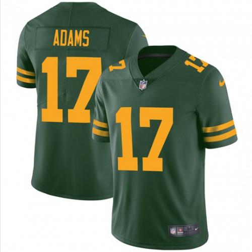 Men Green Bay Packers #17 Davante Adams Green Throwback Limited Football Jersey