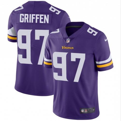 Men Minnesota Vikings #97 Everson Griffen Purple Vapor Limited Football Jersey