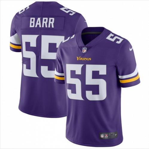 Men Minnesota Vikings #55 Anthony Barr Purple Vapor Limited Football Jersey