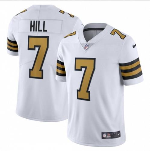 Men New Orleans Saints #7 Taysom Hill White Color Rush Football Jersey