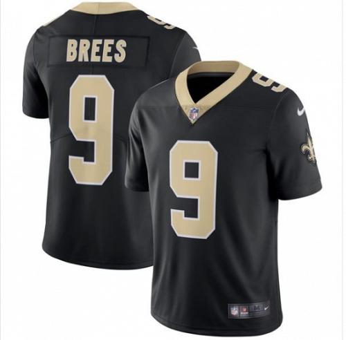 Men New Orleans Saints #9 Drew Brees Black Vapor Limited Football Jersey