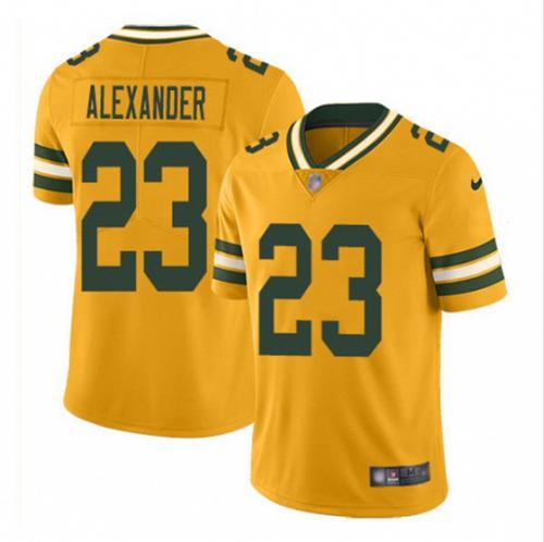 Men Jaire Alexander Green Bay Packers Yellow Limited Football Jersey Stitched