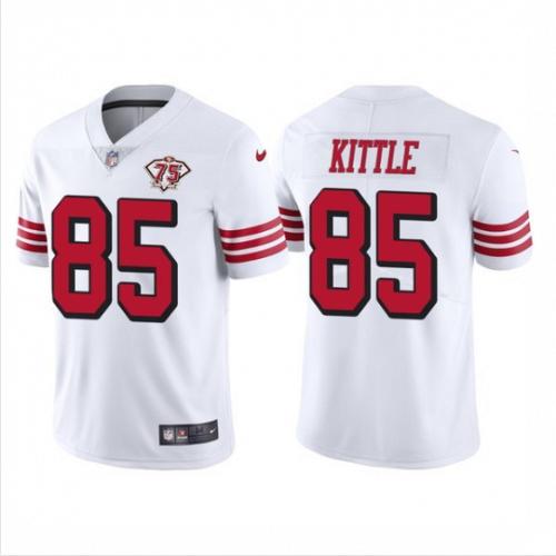 Men George Kittle San Francisco 49ers White Throwback Limited Football Jersey