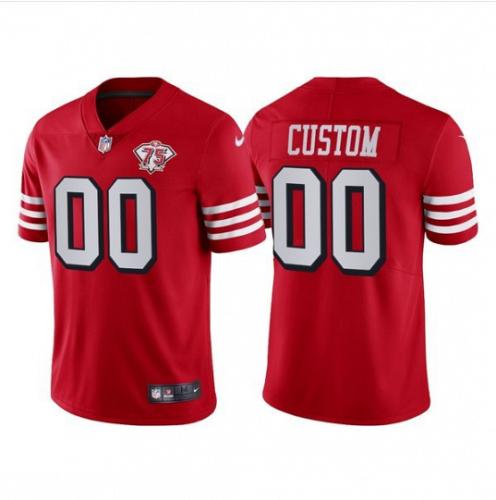 Men Custom San Francisco 49ers Scarlet Throwback Limited Football Jersey