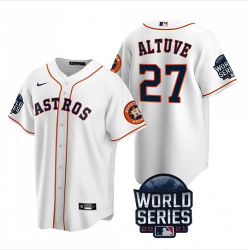 Men Jose Altuve Houston Astros White Cool Base 2021 World Series Stitched Jersey