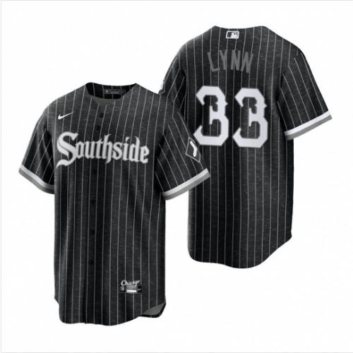 Men Lance Lynn Chicago White Sox Black City Connect Jersey for Mens Cool Base