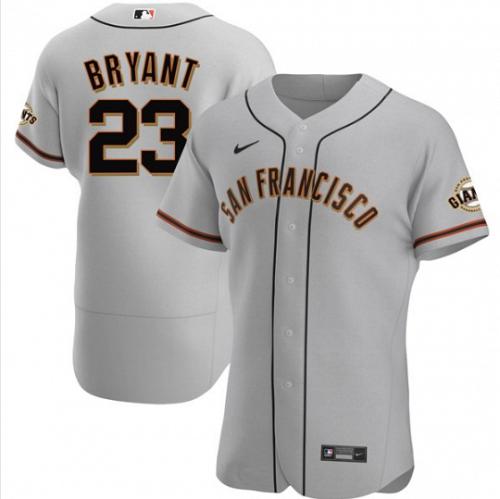 Men Kris Bryant #23 San Francisco Giants Gray Flex Base Jersey Stitched