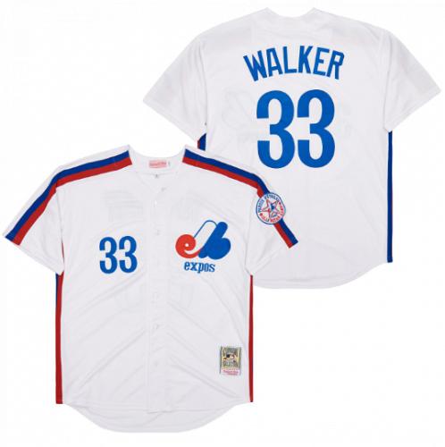 Men Larry Walker Montreal Expos Throwback White Mens Jersey Cooperstown Collection